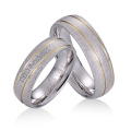 Fashion 925 Silver Ring Gold Plated Couple Lover Rings for Men and Women